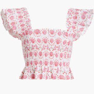 Hill House The Paz Crop Top - Mermaid Linen - XS